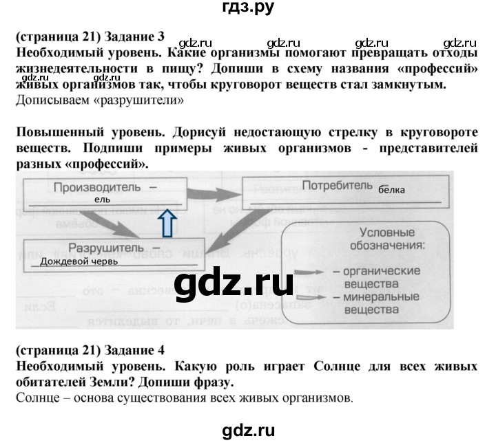 ГДЗ по окружающему миру 3 класс Вахрушев проверочные и контрольные работы  часть 1 (страница) - 21, Решебник